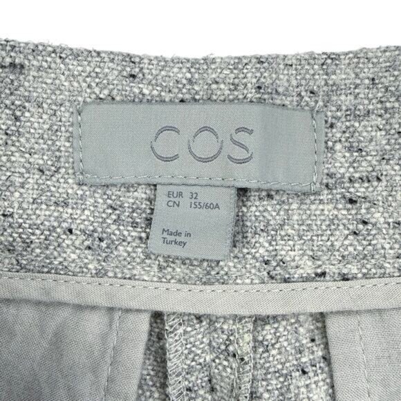 COS Wool Silk Blend High Rise Cropped Trousers  Size 2 Career Preppy - Picture 3 of 6